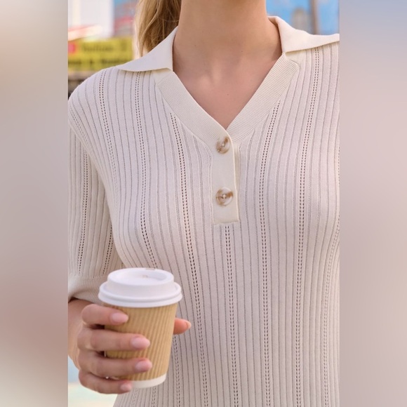 Varley Andrea Knit Maxi Dress White NWT - Picture 2 of 14